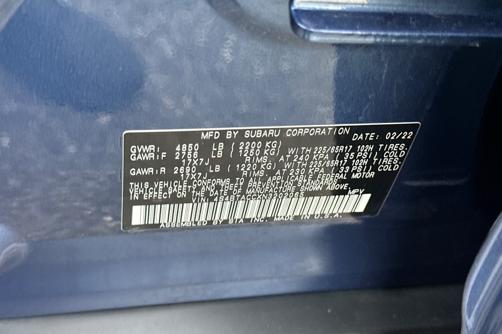 Used 2022 Blue Subaru Premium image 24