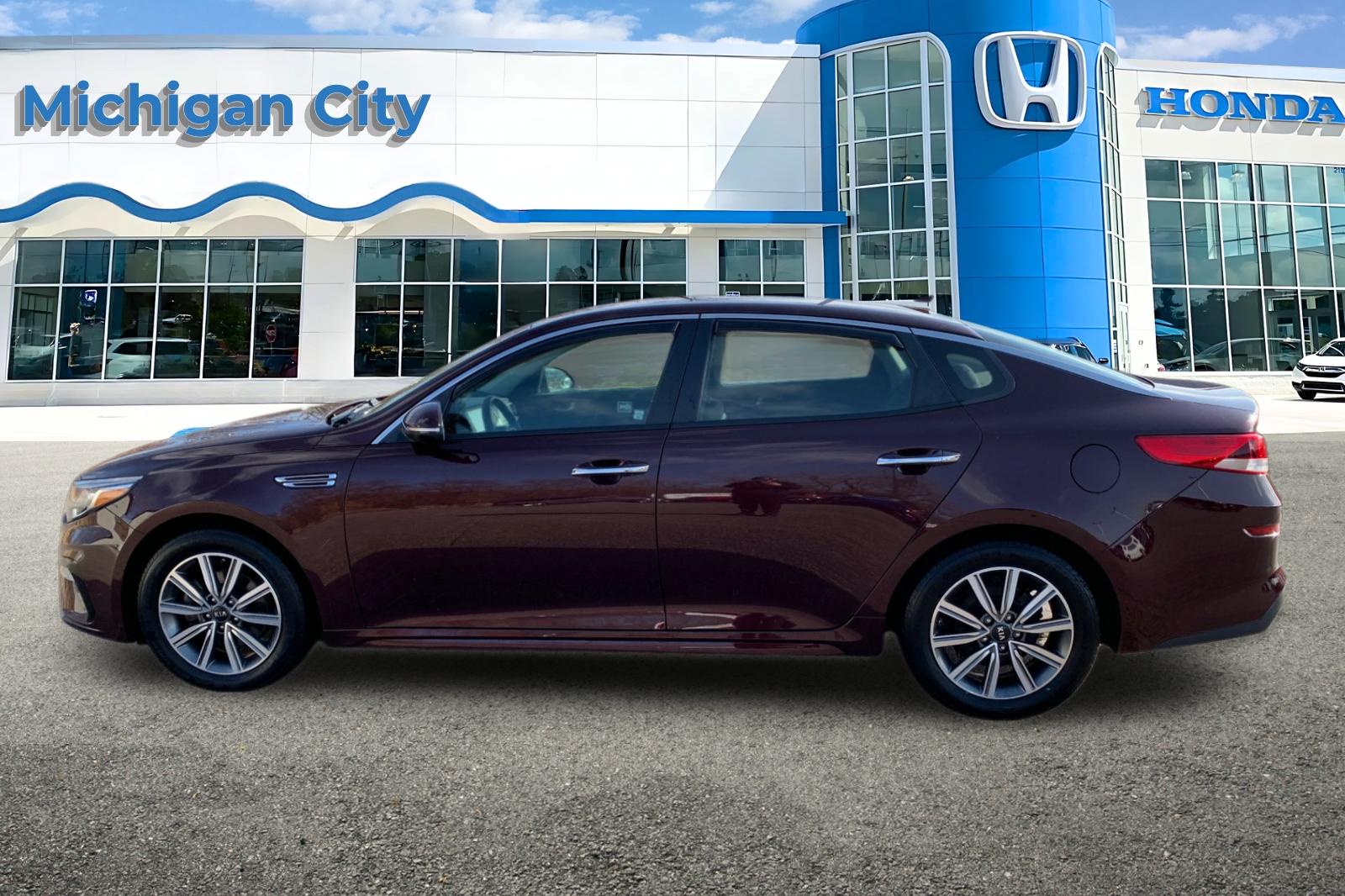 Used 2019 Kia Optima LX with VIN 5XXGT4L37KG356501 for sale in Michigan City, IN