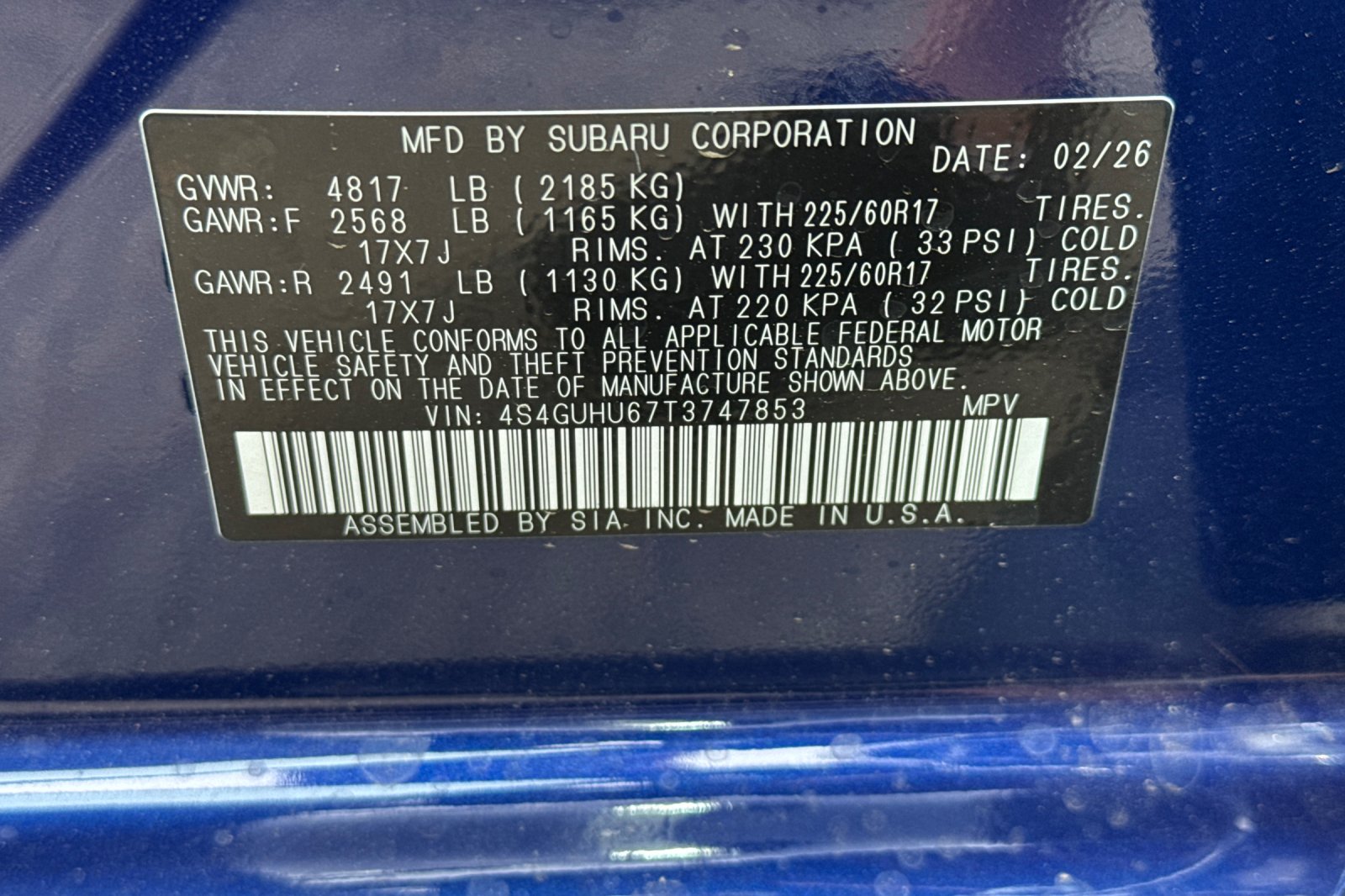 New 2026 SAPPHIRE BLUE PEARL Subaru Wilderness image 36