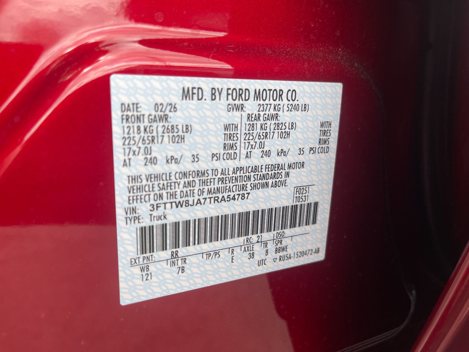 New 2026 Ruby Red Metallic Tinted Clearcoat Ford XLT image 30