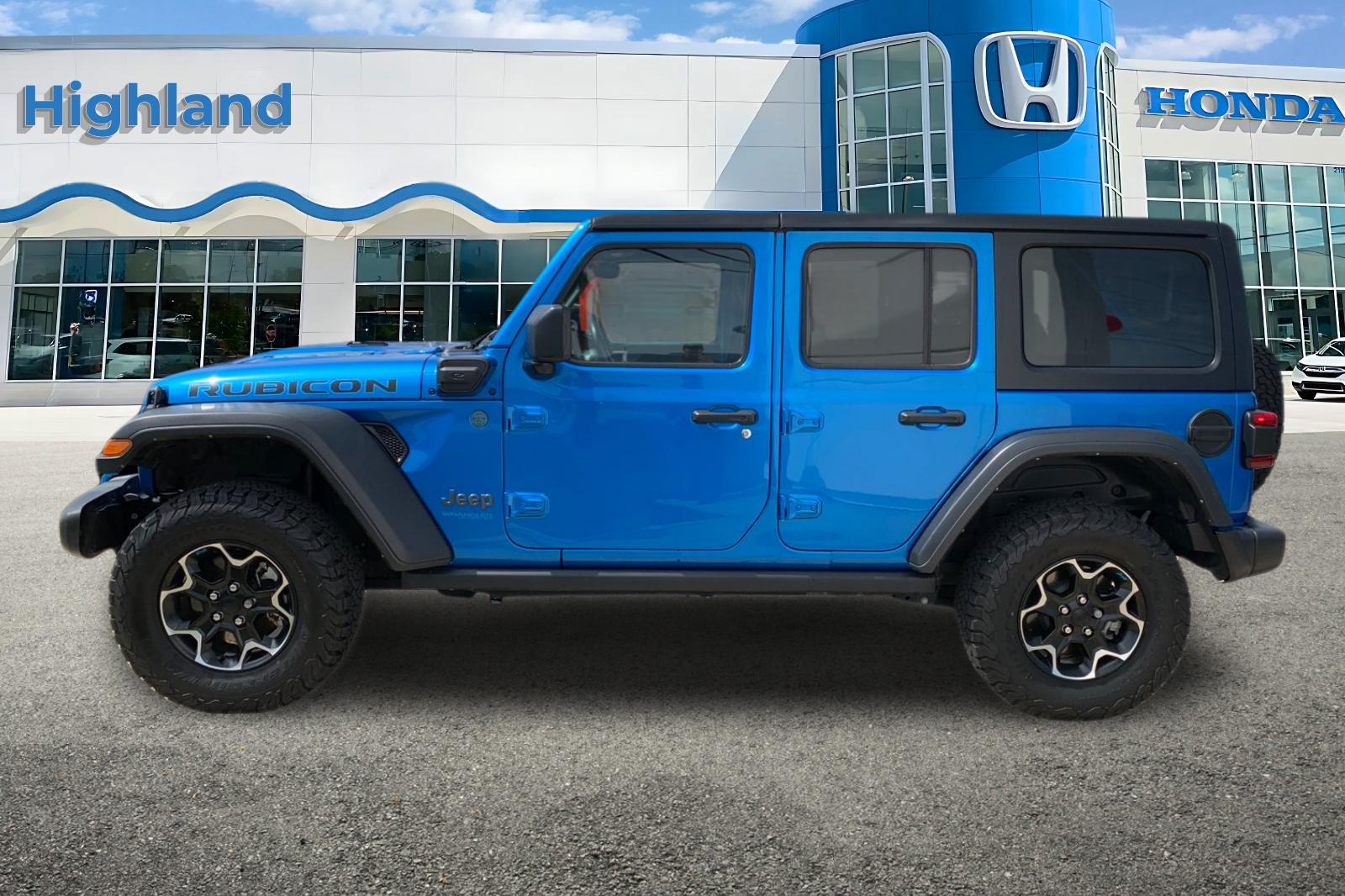 Used 2022 Jeep Wrangler Unlimited Rubicon 4XE with VIN 1C4JJXR68NW190880 for sale in Highland, IN