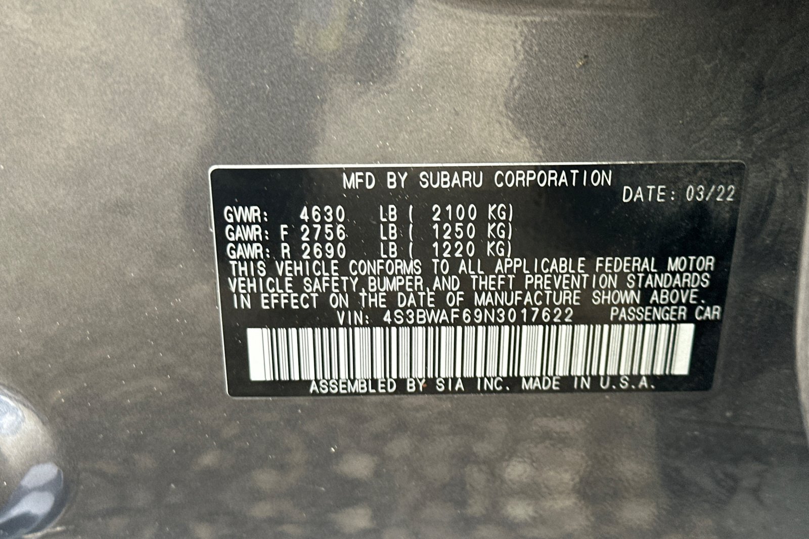 Used 2022 Gray Subaru Premium image 24