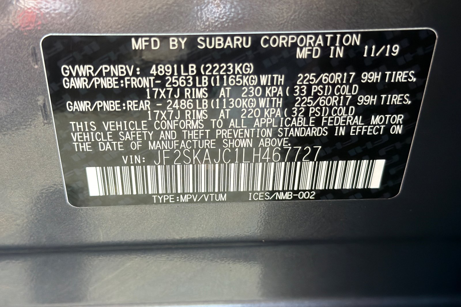 Used 2020 Gray Subaru Premium image 29