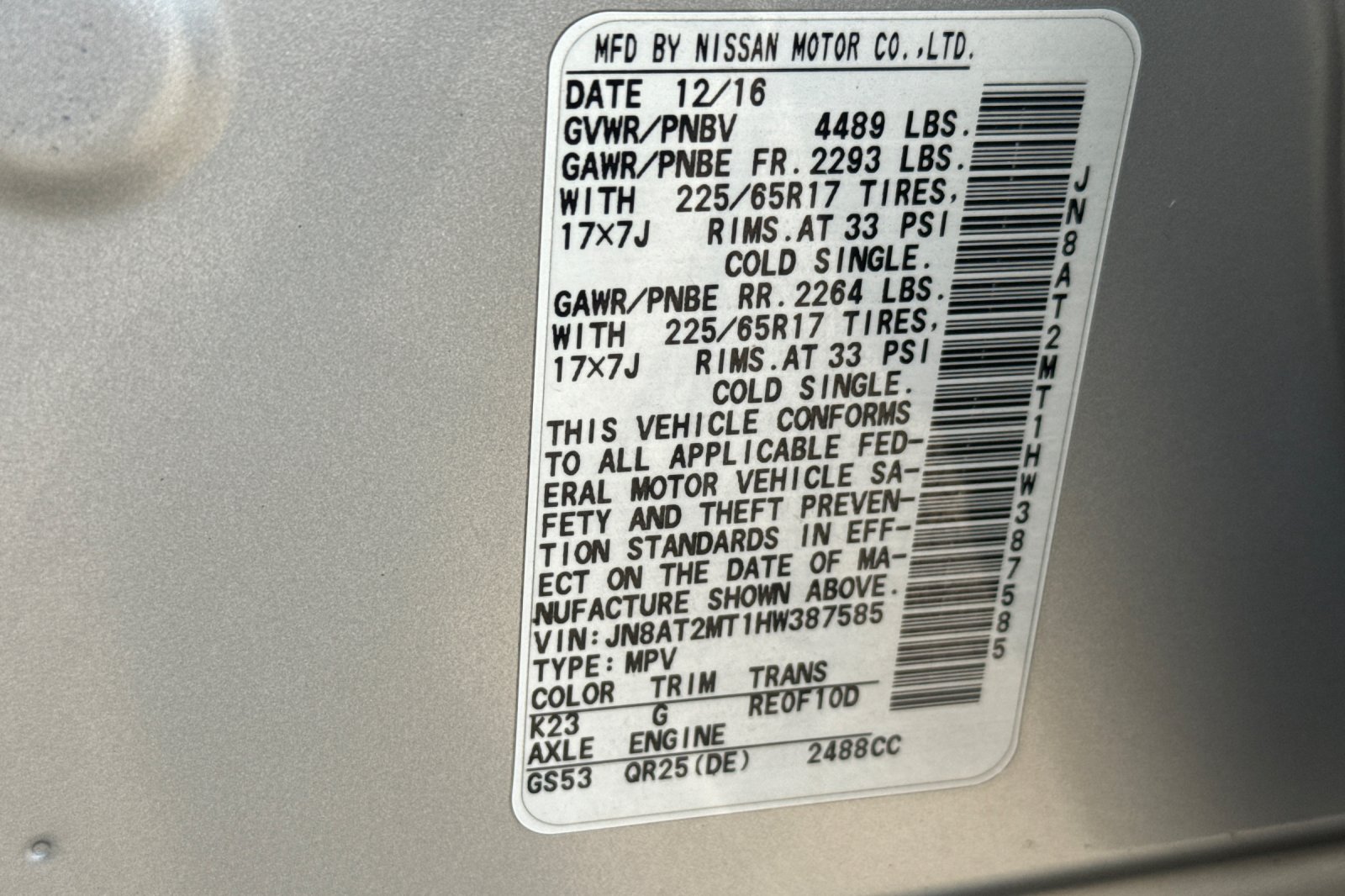 Used 2017 Brilliant Silver Nissan SV image 29