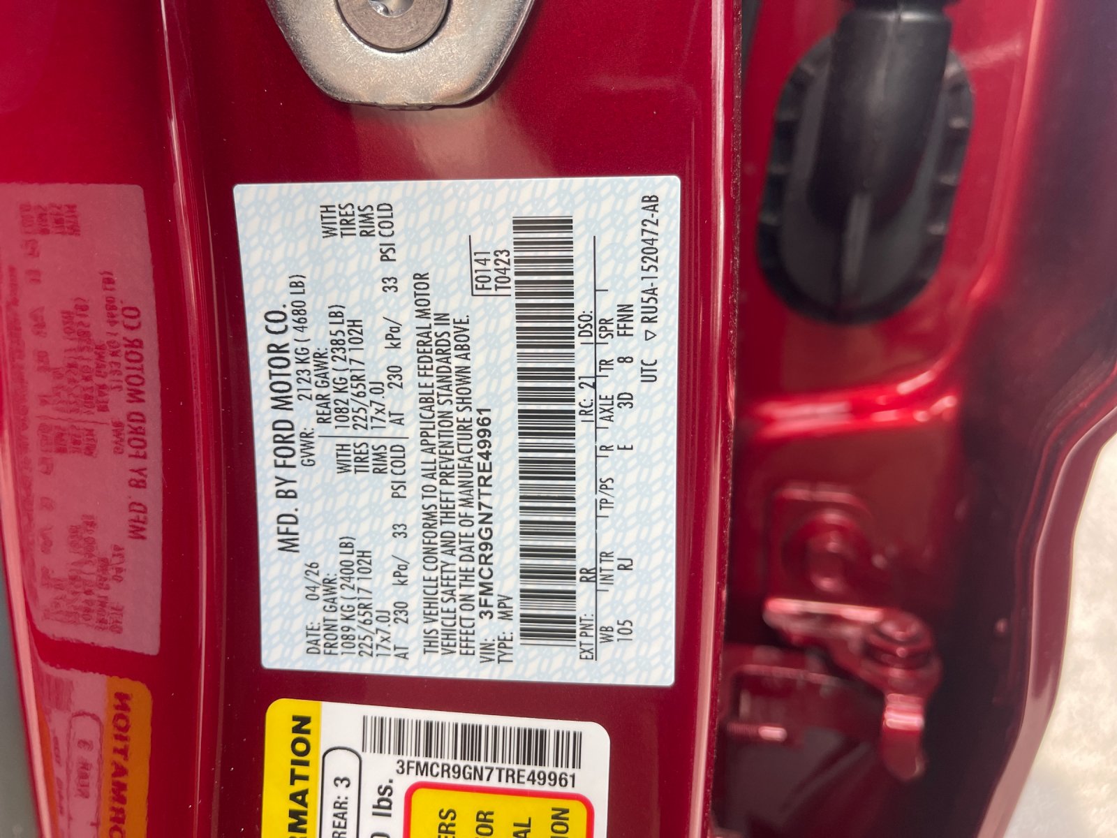 New 2026 Ruby Red Metallic Tinted Clearcoat Ford Heritage image 31