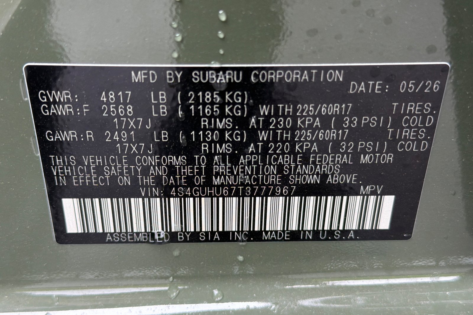 New 2026 ALPINE GREEN Subaru Wilderness image 27