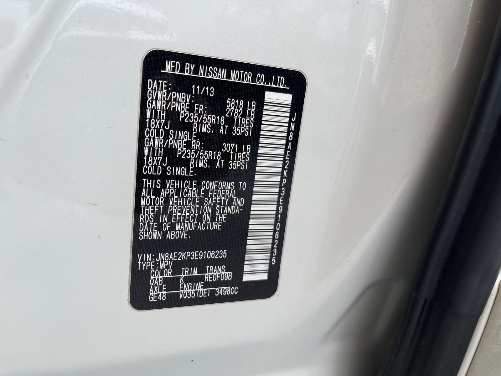 Used 2014 White Nissan 3.5 SL image 35