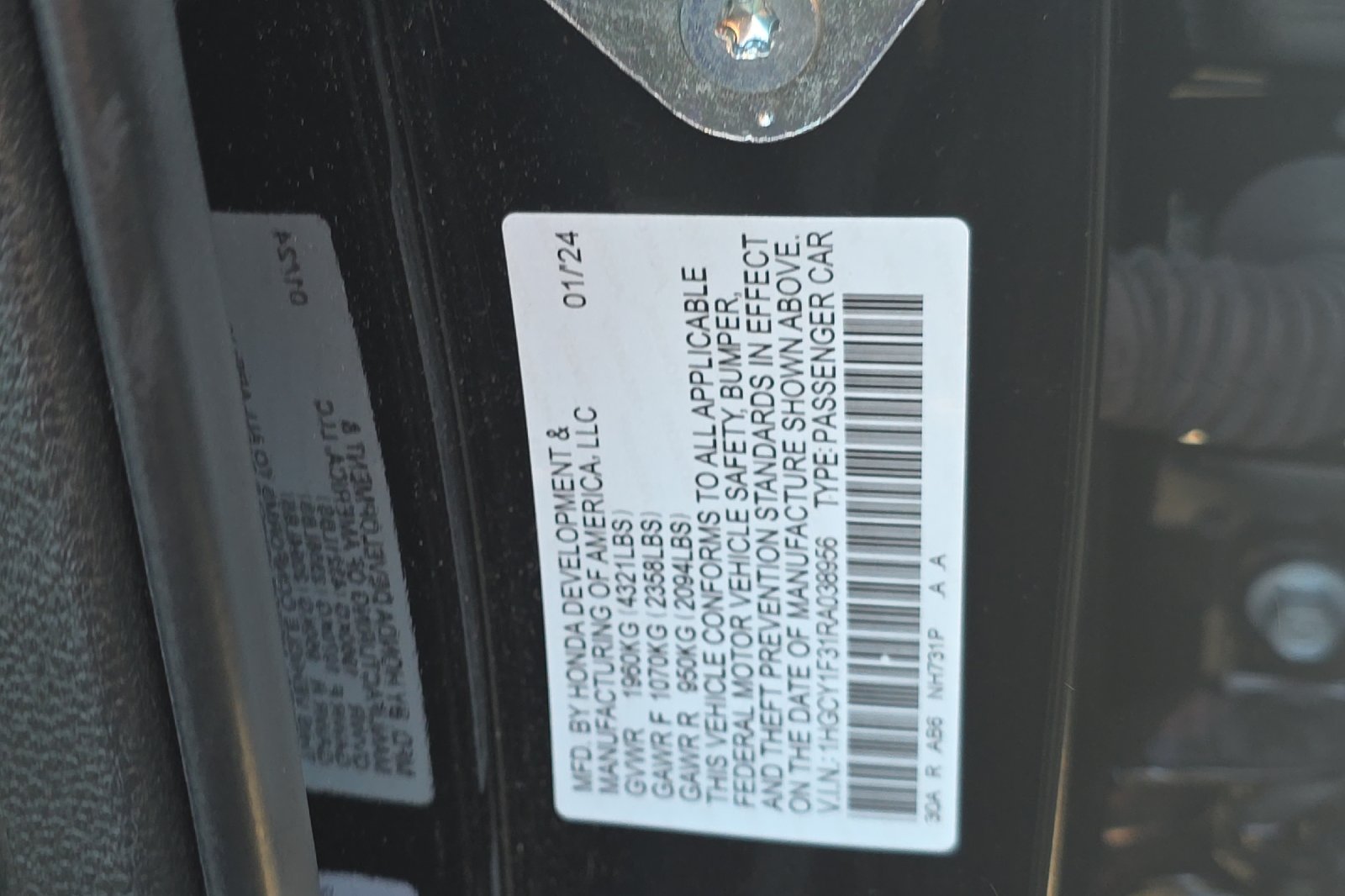 Used 2024 Crystal Black Pearl Honda EX image 25