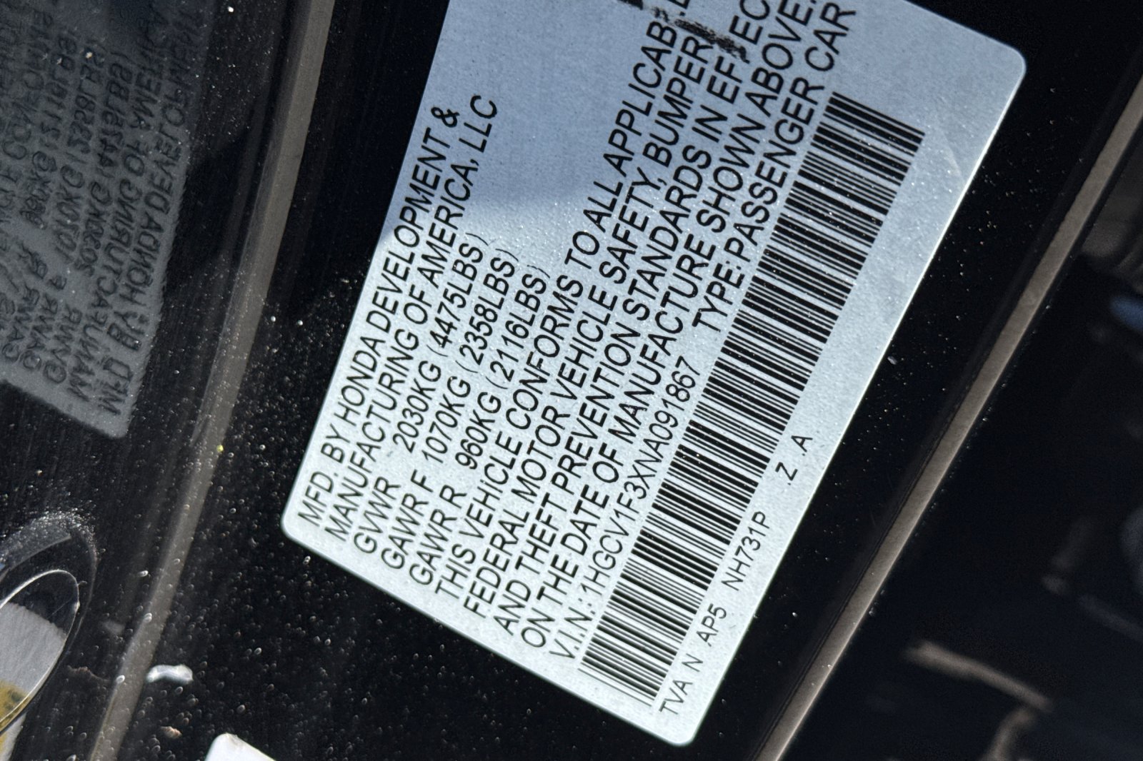 Certified Used 2022 Crystal Black Pearl Honda Sport image 12