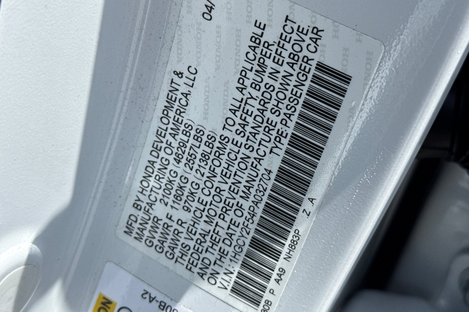 Certified Used 2023 Platinum White Pearl Honda Sport image 27