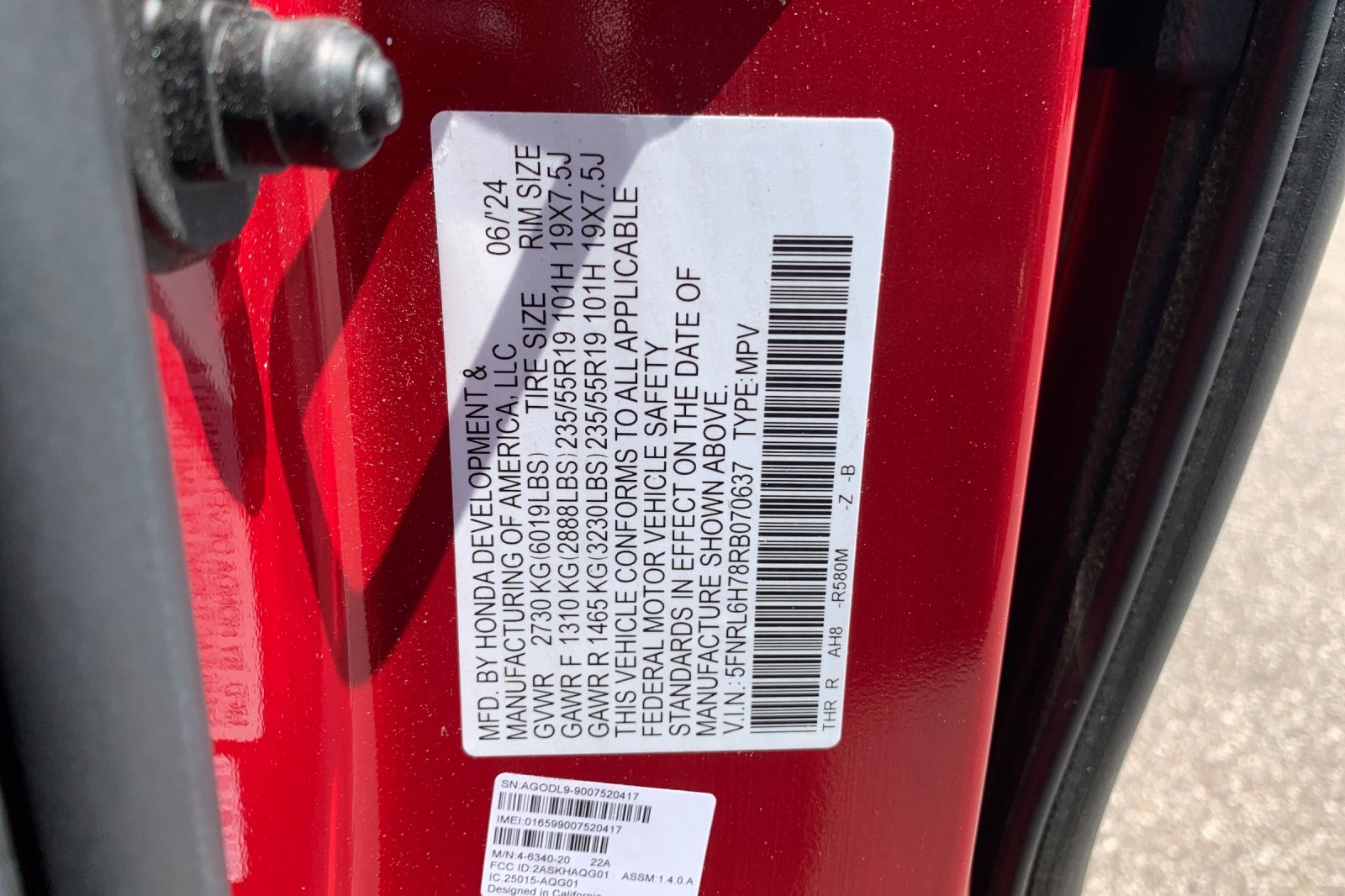 Certified Used 2024 Radiant Red Metallic II Honda Sport image 33