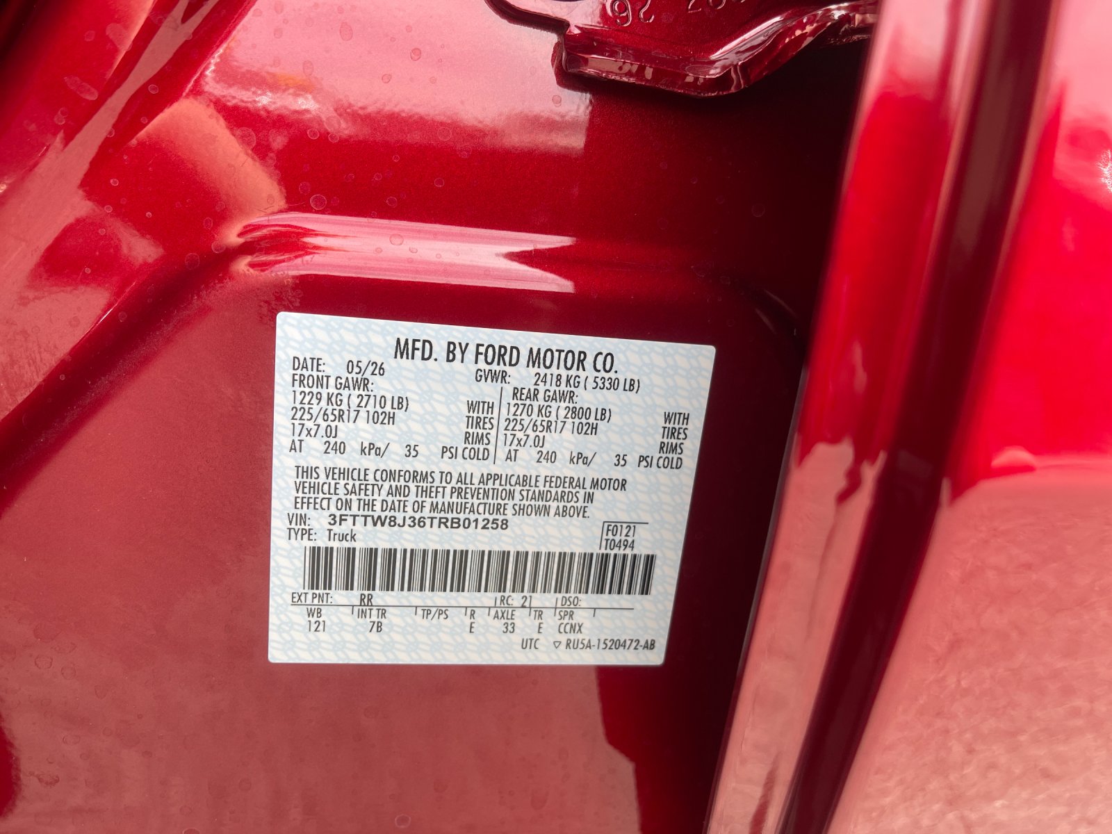 New 2026 Ruby Red Metallic Tinted Clearcoat Ford XLT image 30