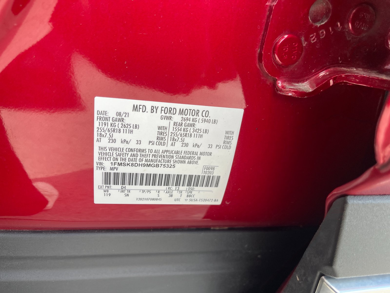 Used 2021 Red Metallic Ford XLT image 35