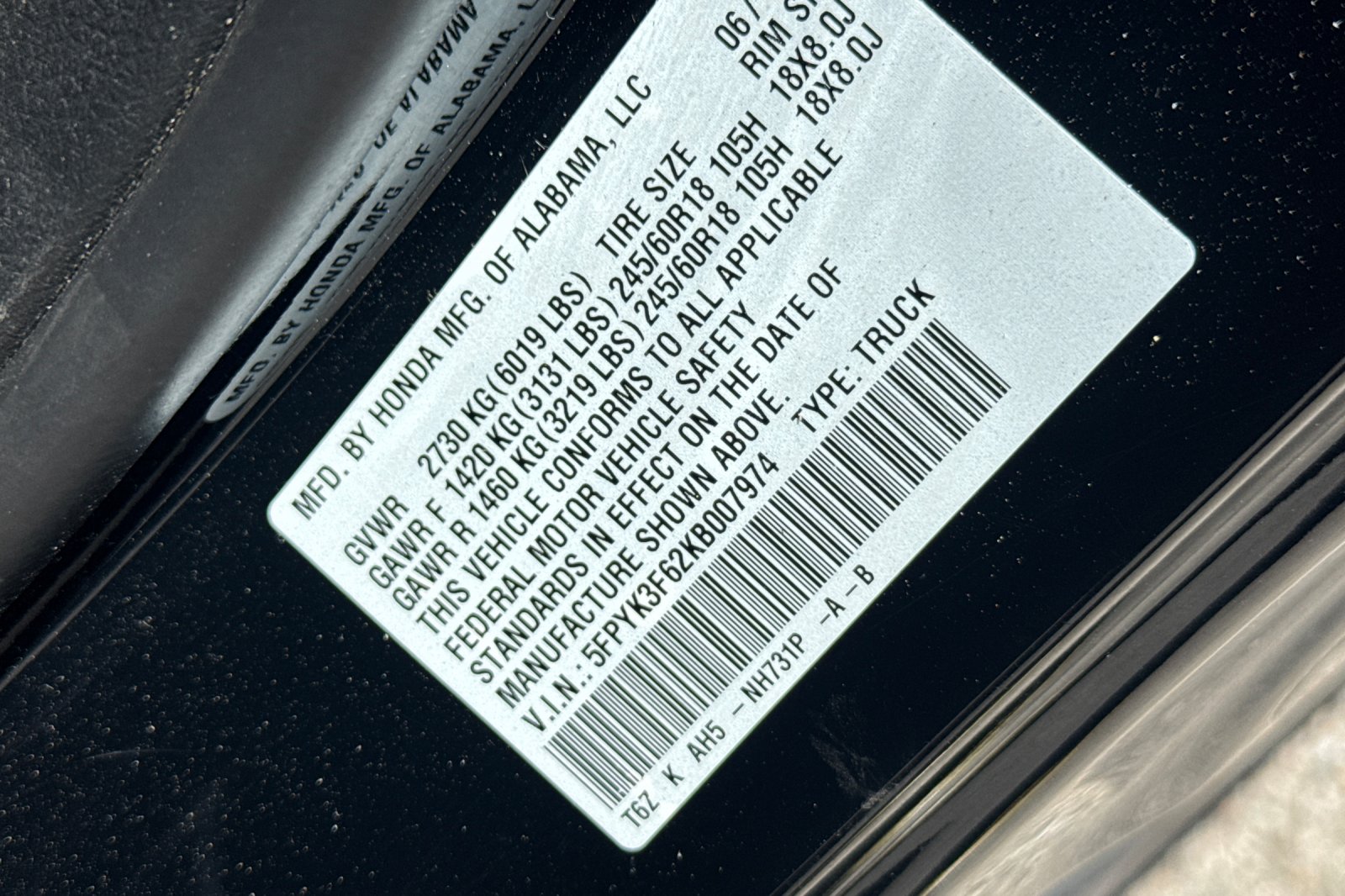Certified Used 2019 Crystal Black Pearl Honda RTL-T image 12