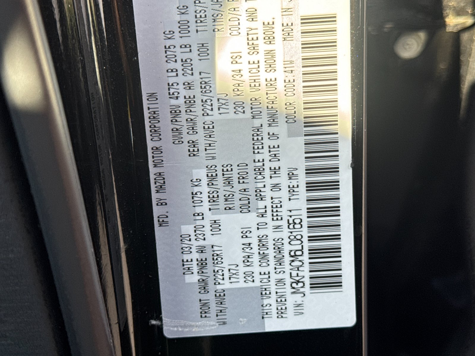 Used 2020 Black Mazda Touring image 27
