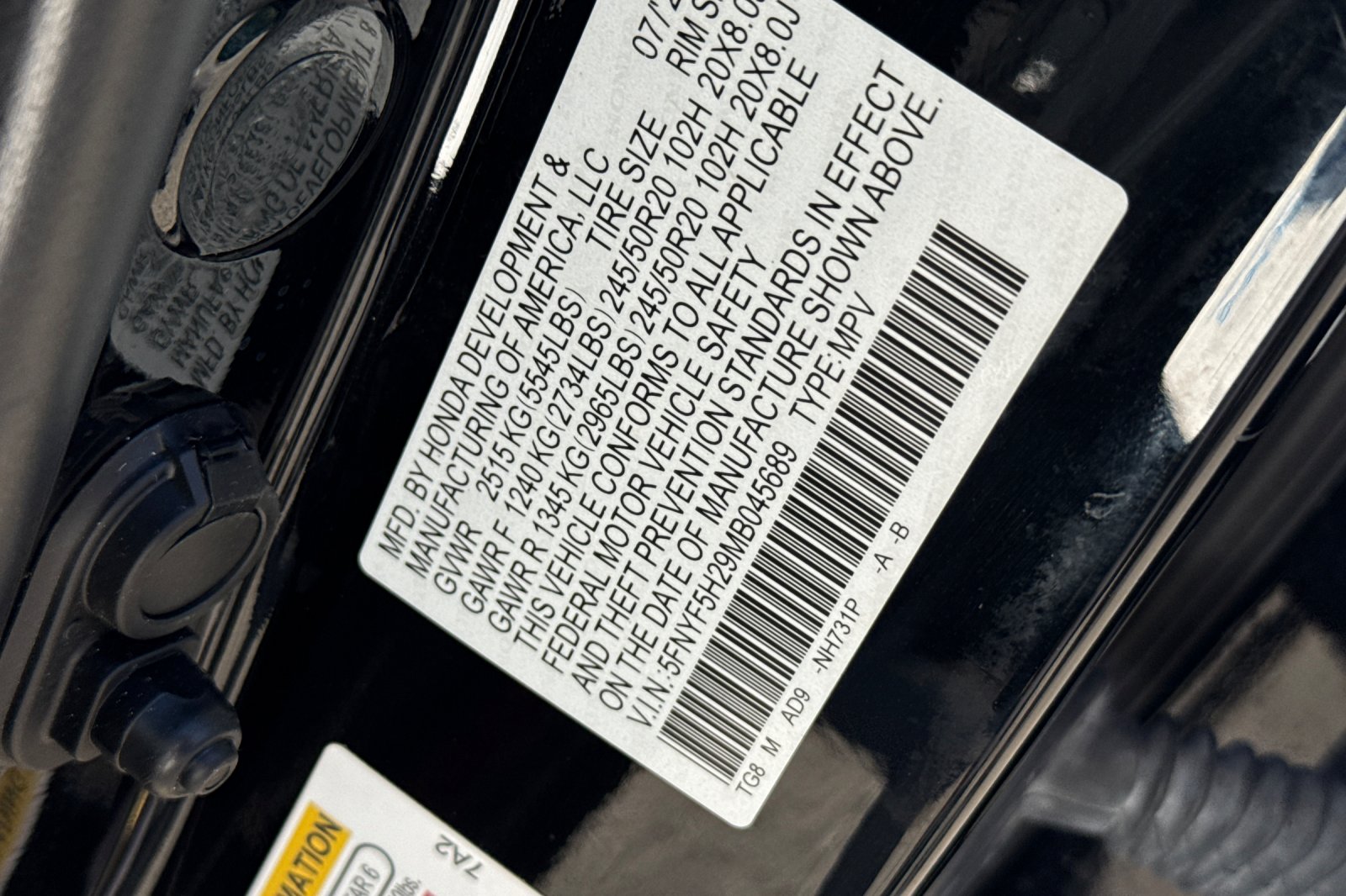 Certified Used 2021 Crystal Black Pearl Honda 2WD SE image 30