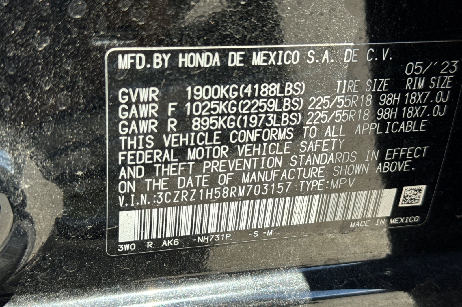 Certified Used 2024 Crystal Black Pearl Honda 5DR 2WD SPORT BD image 12