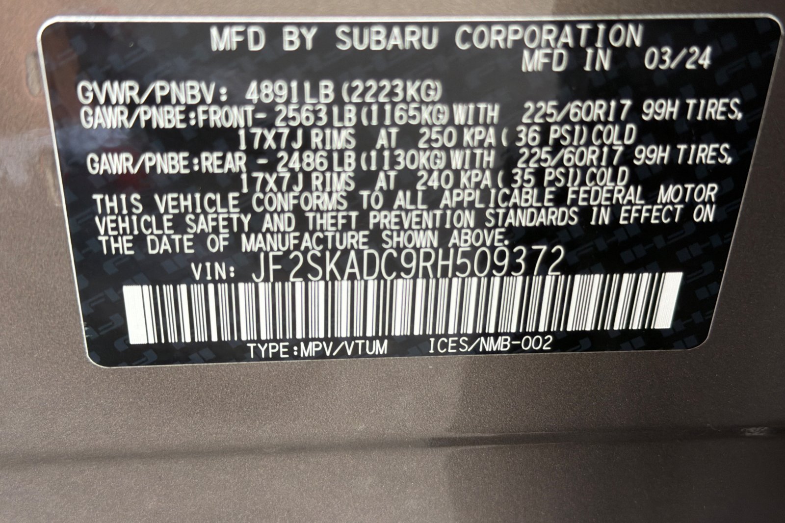 Used 2024 Brown Subaru Premium image 29
