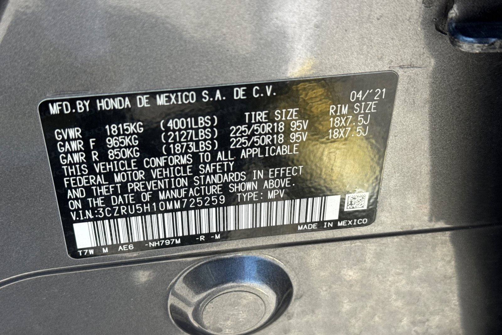 Certified Used 2021 Modern Steel Metallic Honda Sport image 12