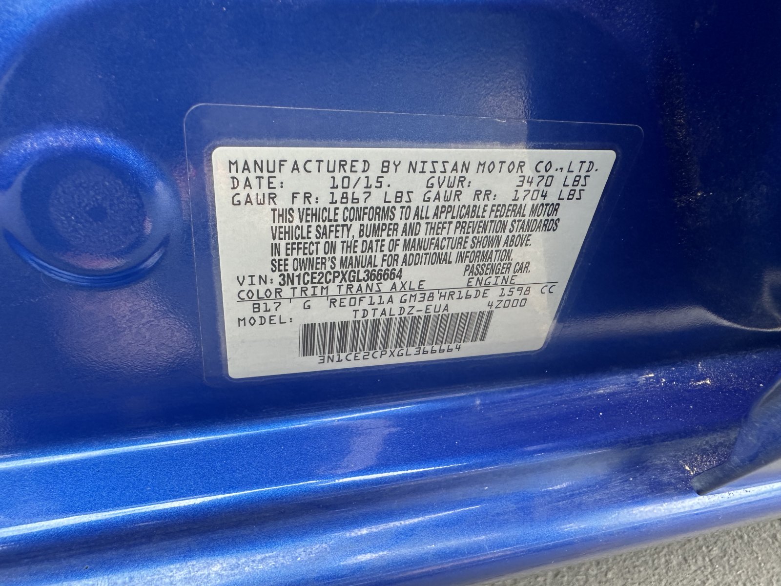 Used 2016 Blue Nissan SV image 25