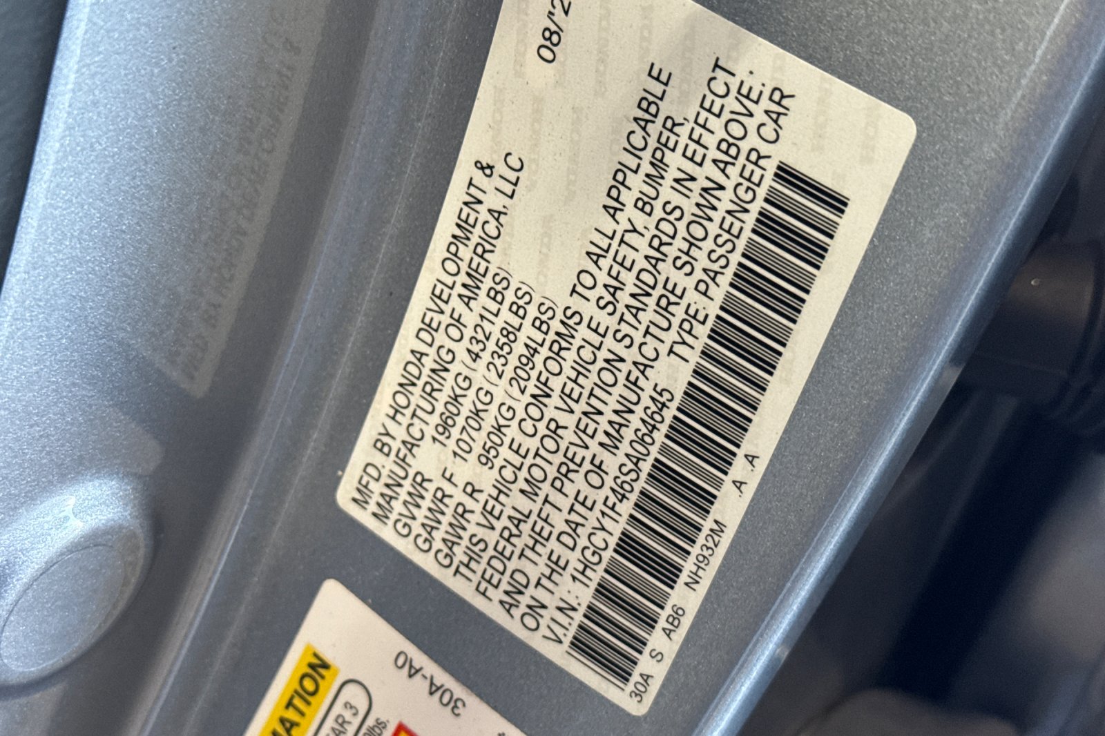 Certified Used 2025 Solar Silver Metallic Honda 1.5T SE image 12