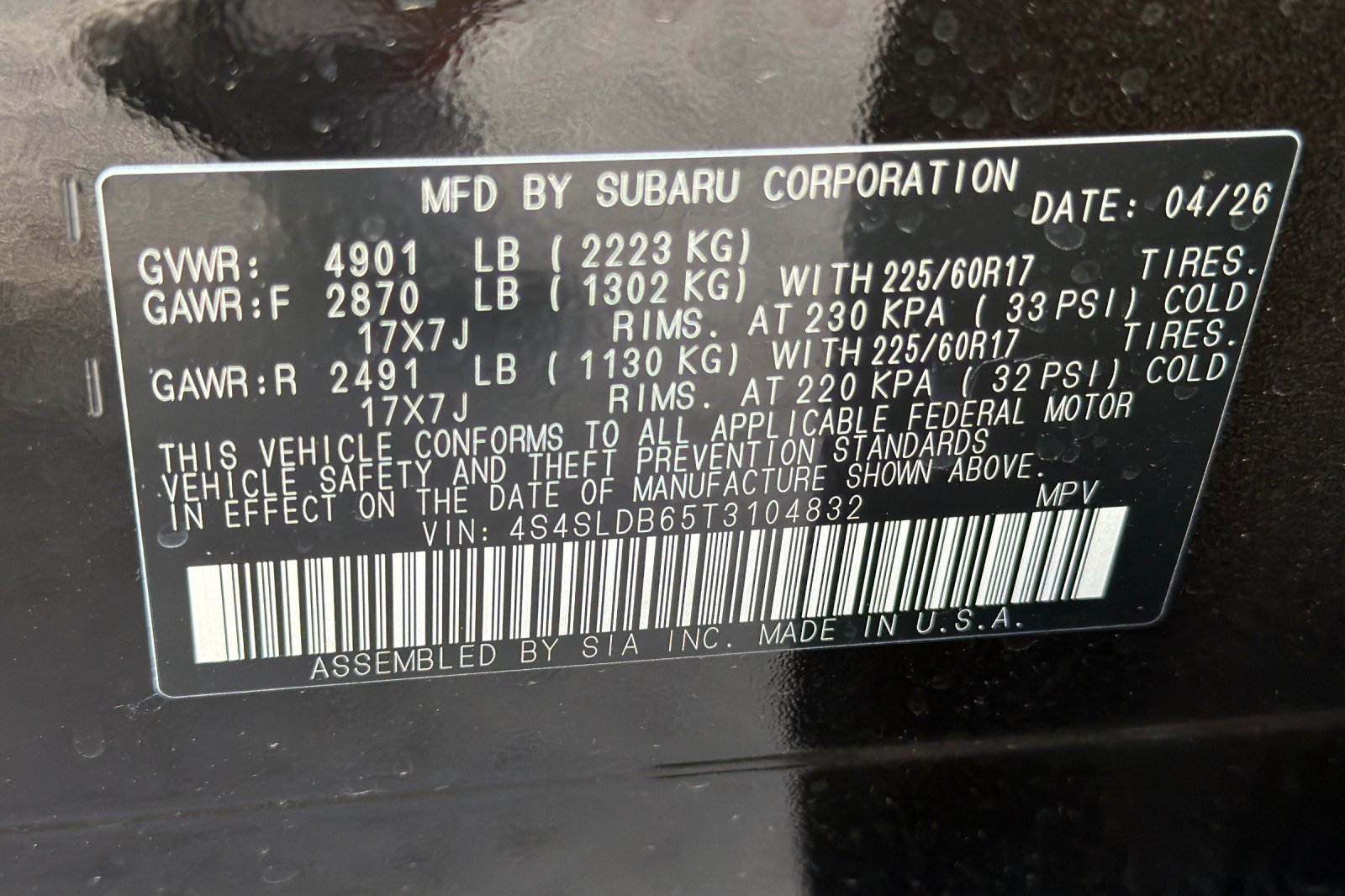 New 2026 CRYSTAL BLACK SILICA Subaru Premium image 26