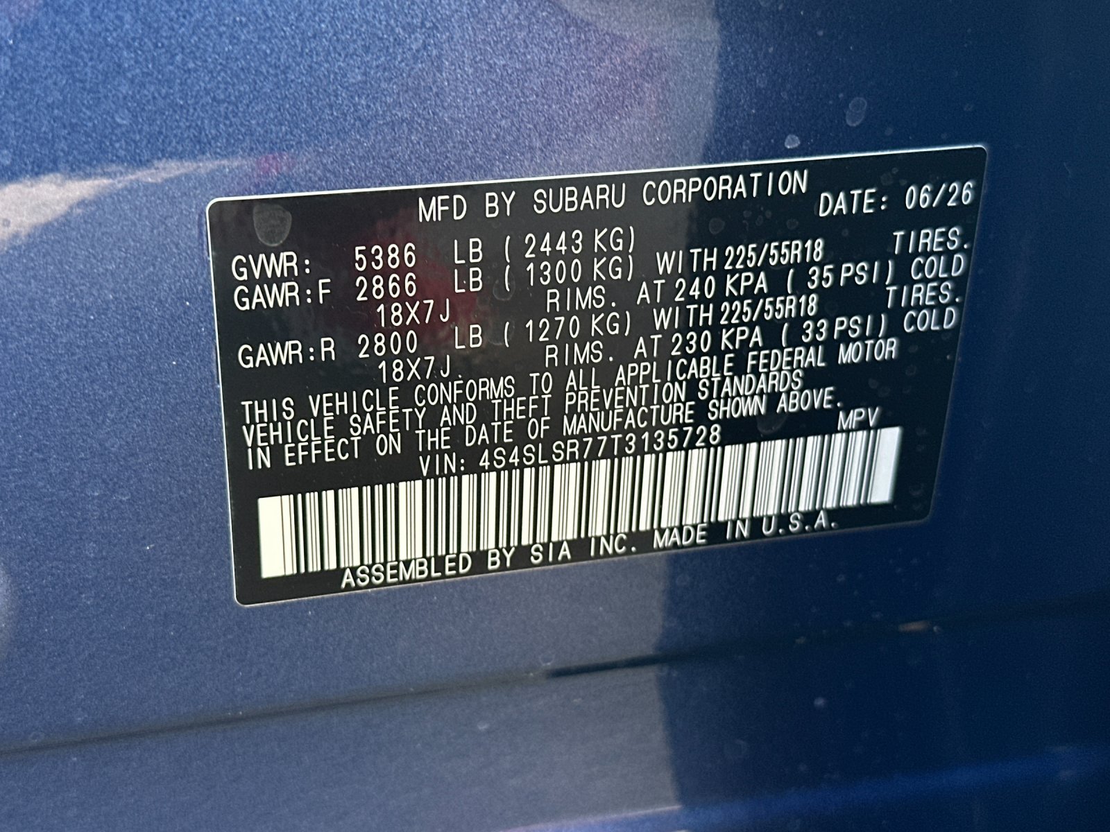 New 2026 DAYBREAK BLUE PEARL Subaru Limited Hybrid image 29