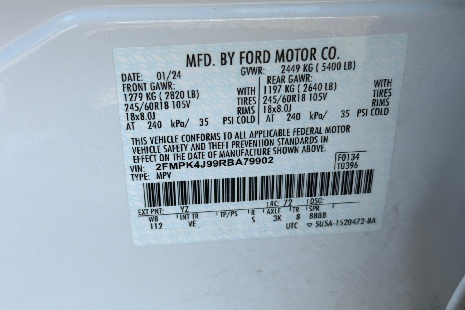 Used 2024 Oxford White Ford SEL image 29