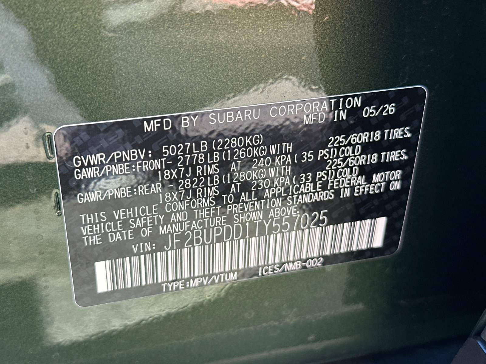 New 2026 Deep Emerald Green Pearl Subaru Limited image 29