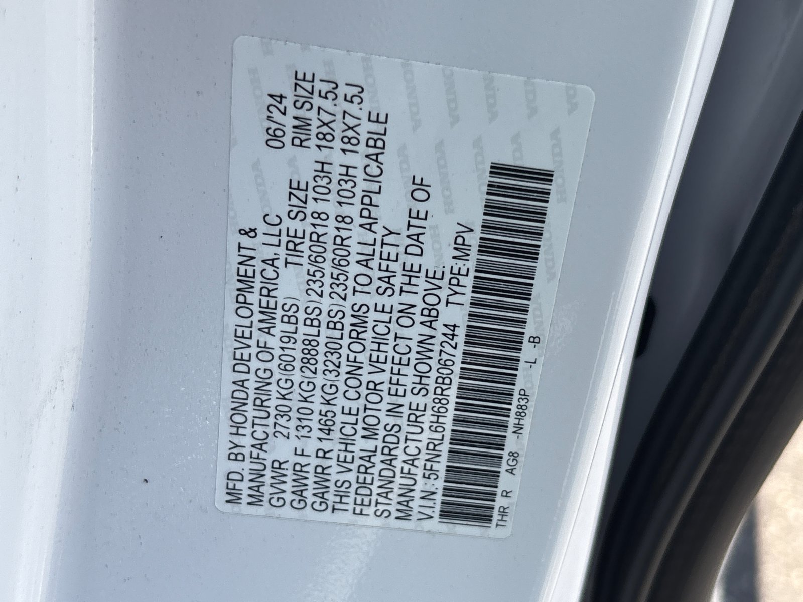 Used 2024 Platinum White Pearl Honda EX-L image 12