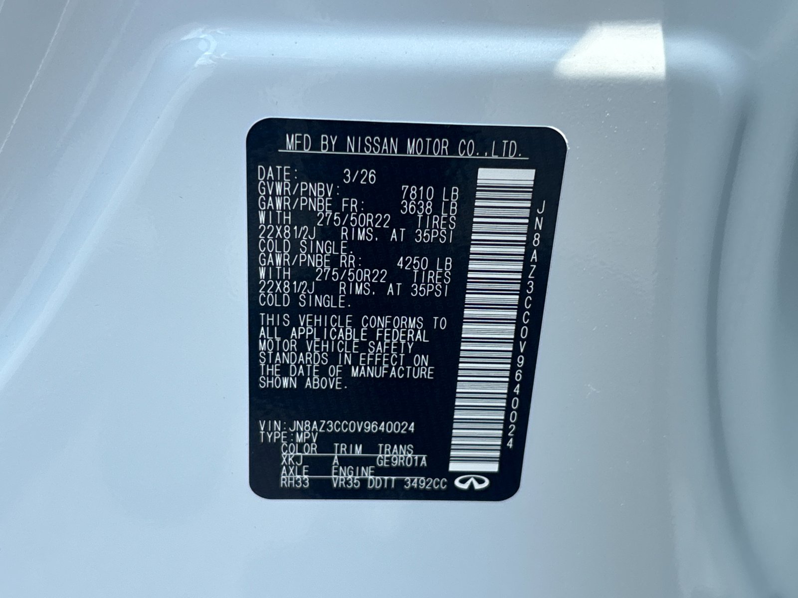 New 2027 2T RADIANT WHIT INFINITI Autograph 4WD image 12