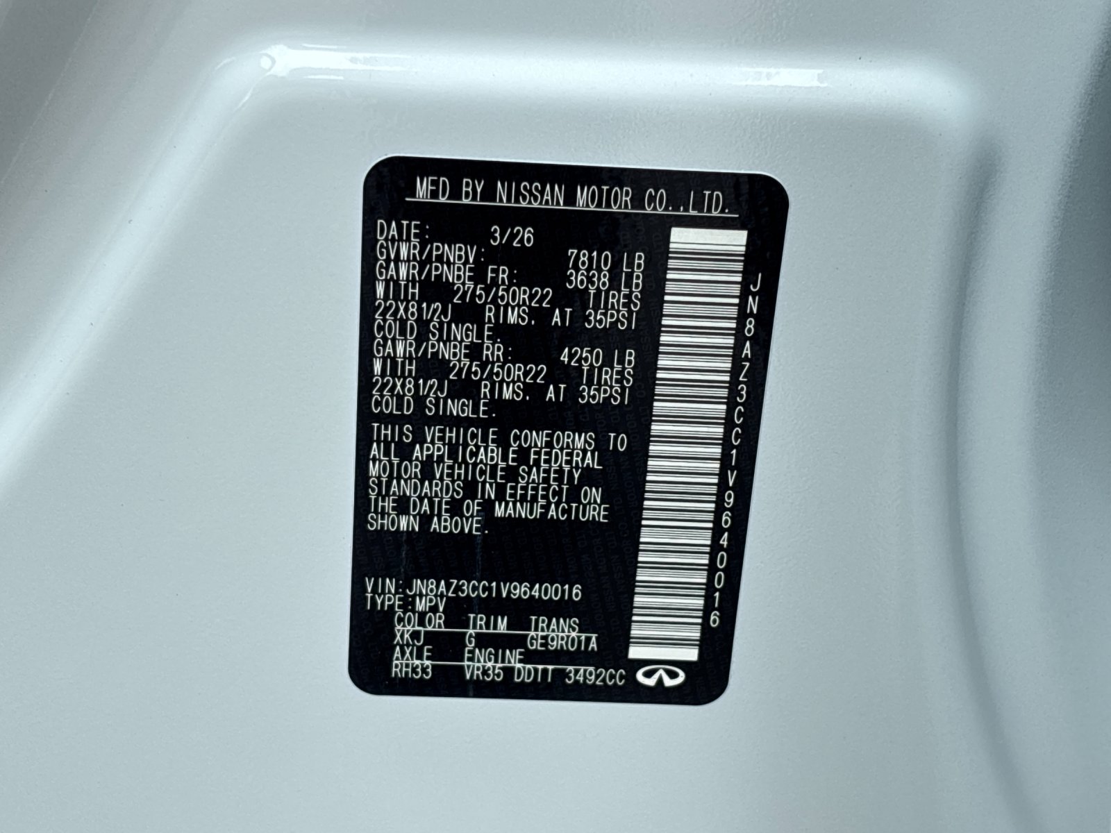 New 2027 2T RADIANT WHIT INFINITI Autograph 4WD image 12