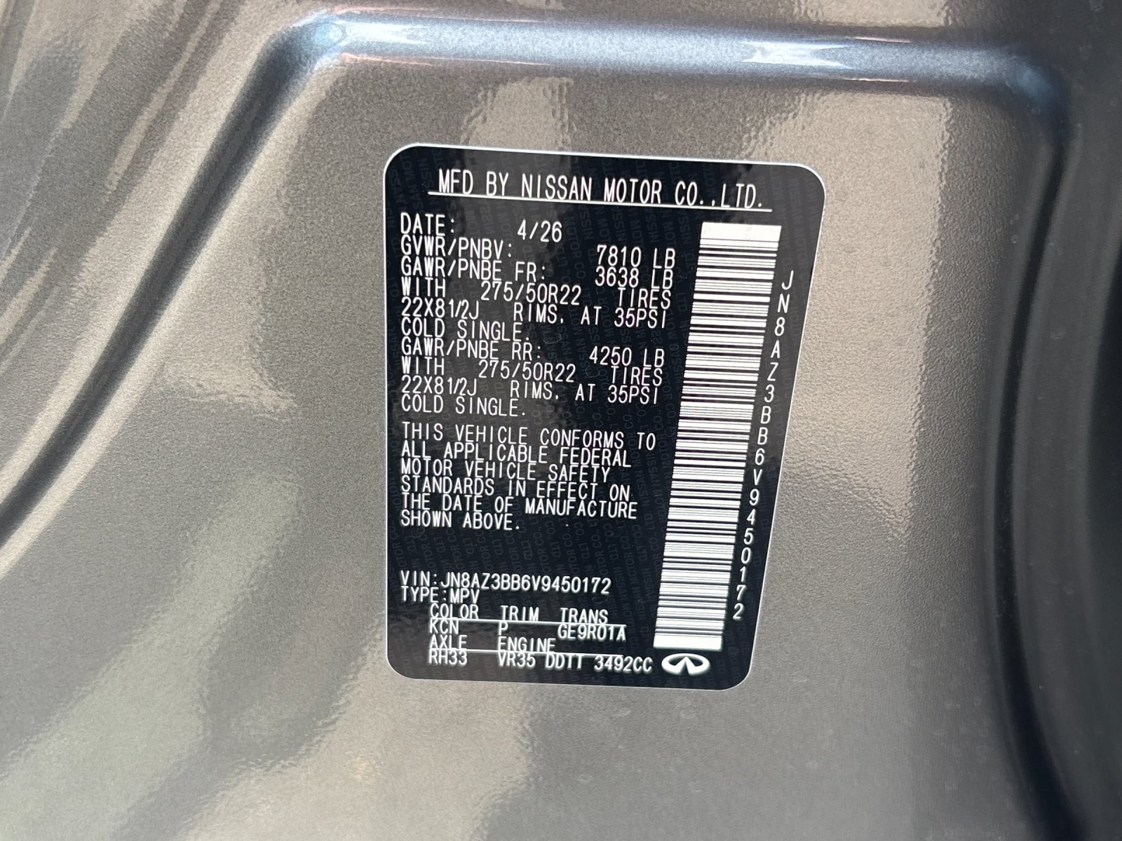 New 2027 DYNAMIC METAL INFINITI Luxe 4WD image 12