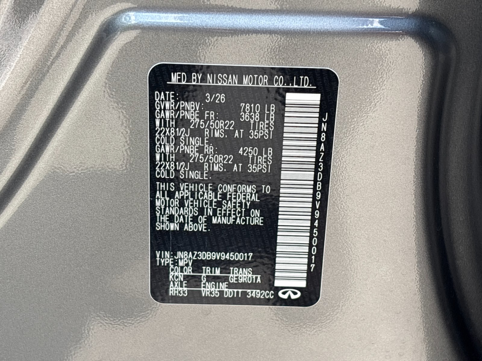 New 2027 DYNAMIC METAL INFINITI Sport 4WD image 12