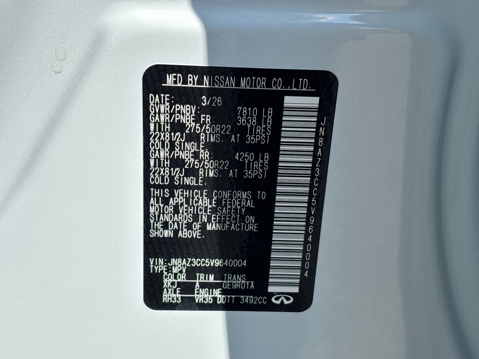 New 2027 2T RADIANT WHIT INFINITI Autograph 4WD image 12