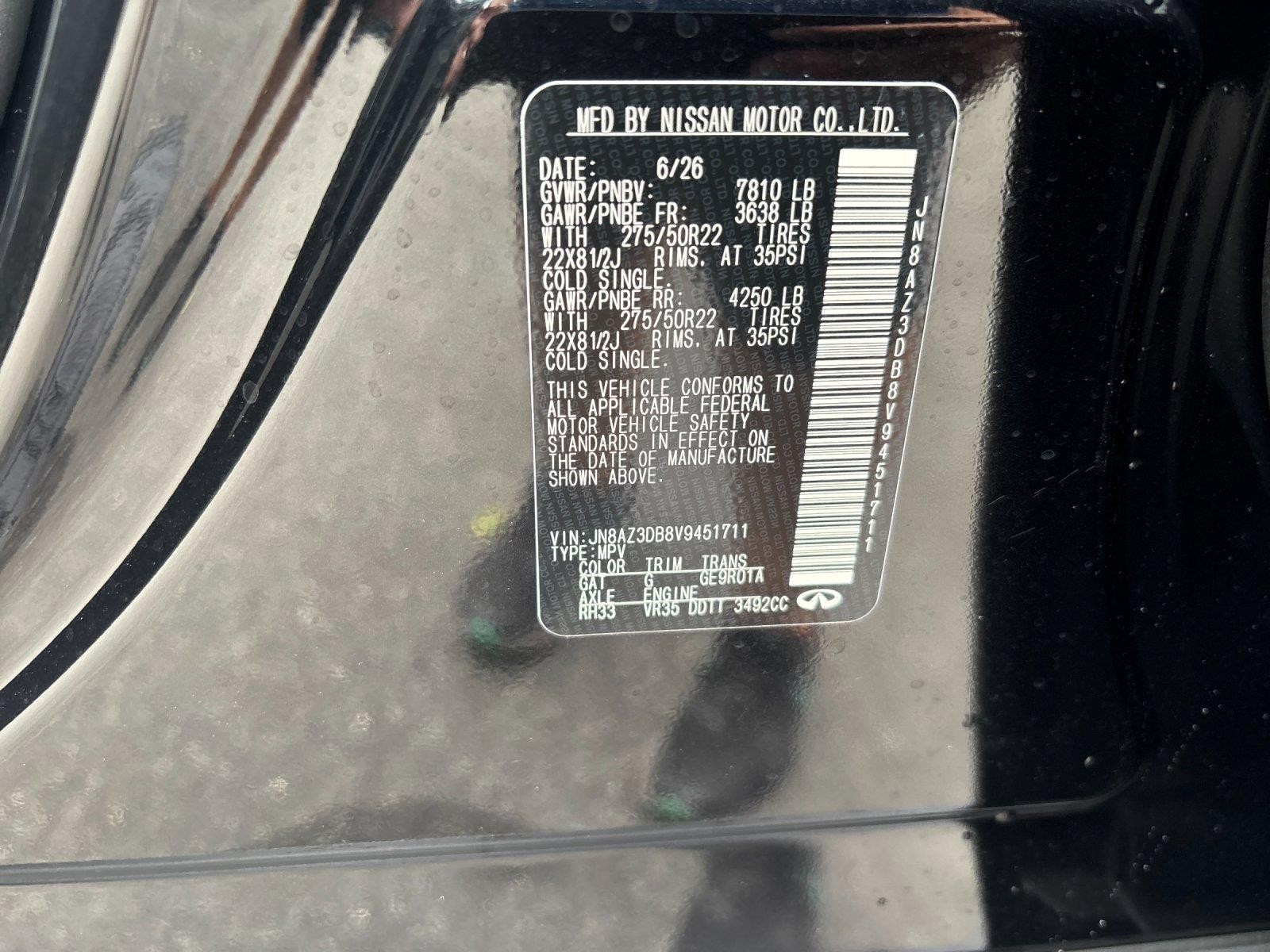 New 2027 MINERAL BLACK INFINITI Sport 4WD image 6