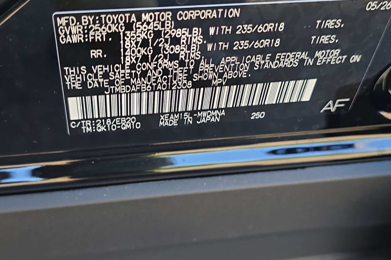 New 2026 Midnight Black Metallic Toyota  XLE image 23