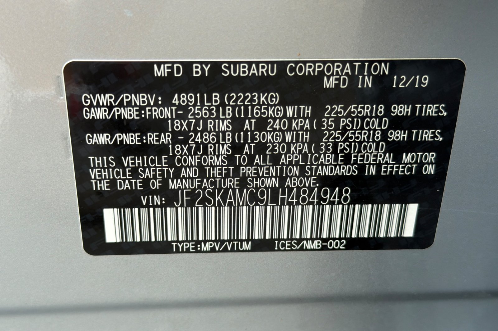 Used 2020 Ice Silver Metallic Subaru Sport image 29