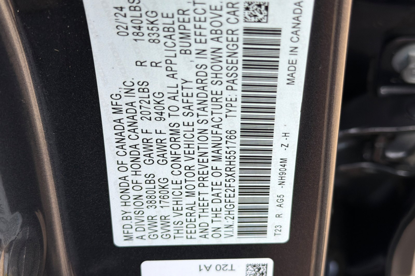 Used 2024 Meteorite Gray Metallic Honda Sport image 23