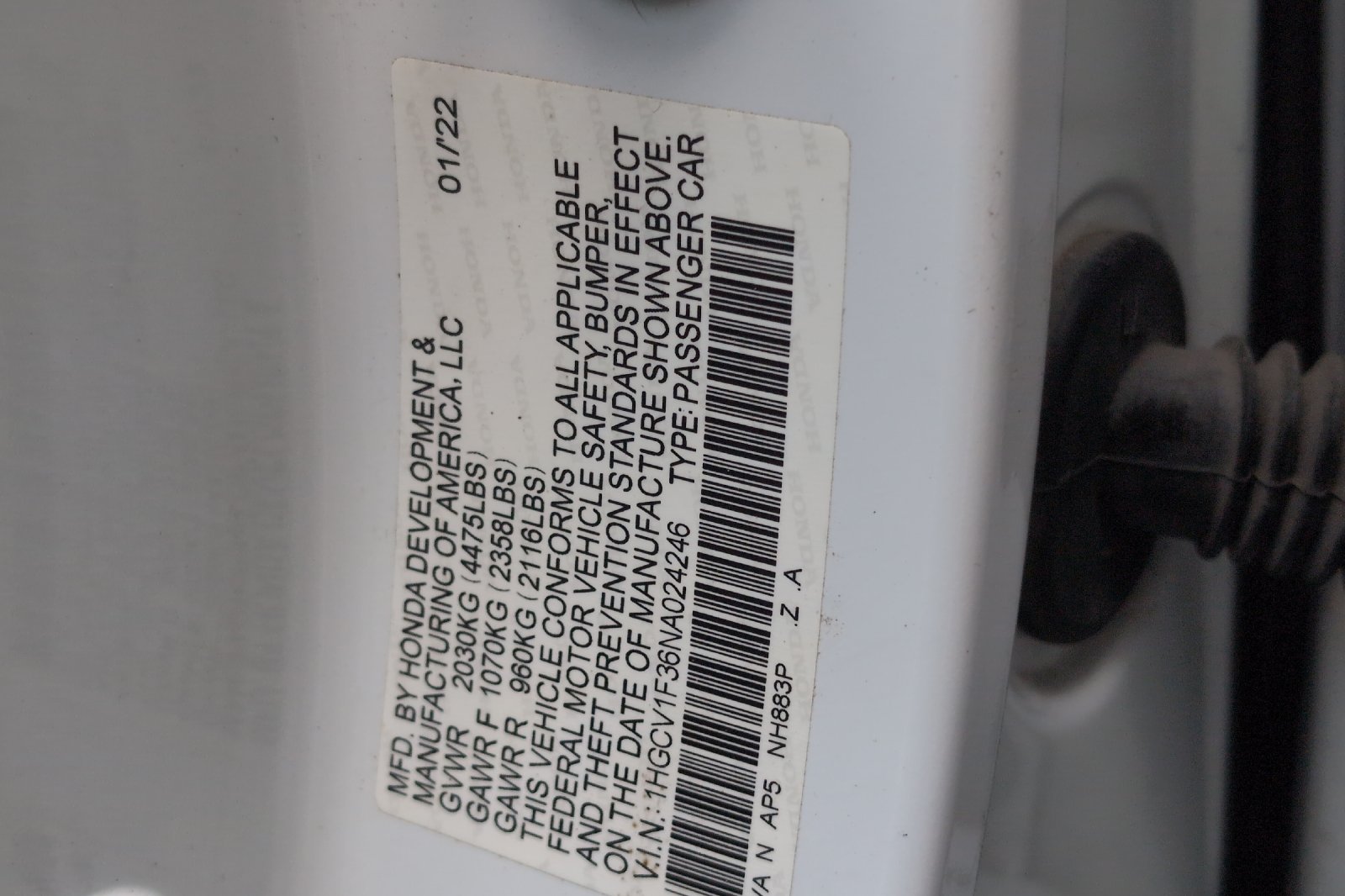 Used 2022 White Honda Sport image 30