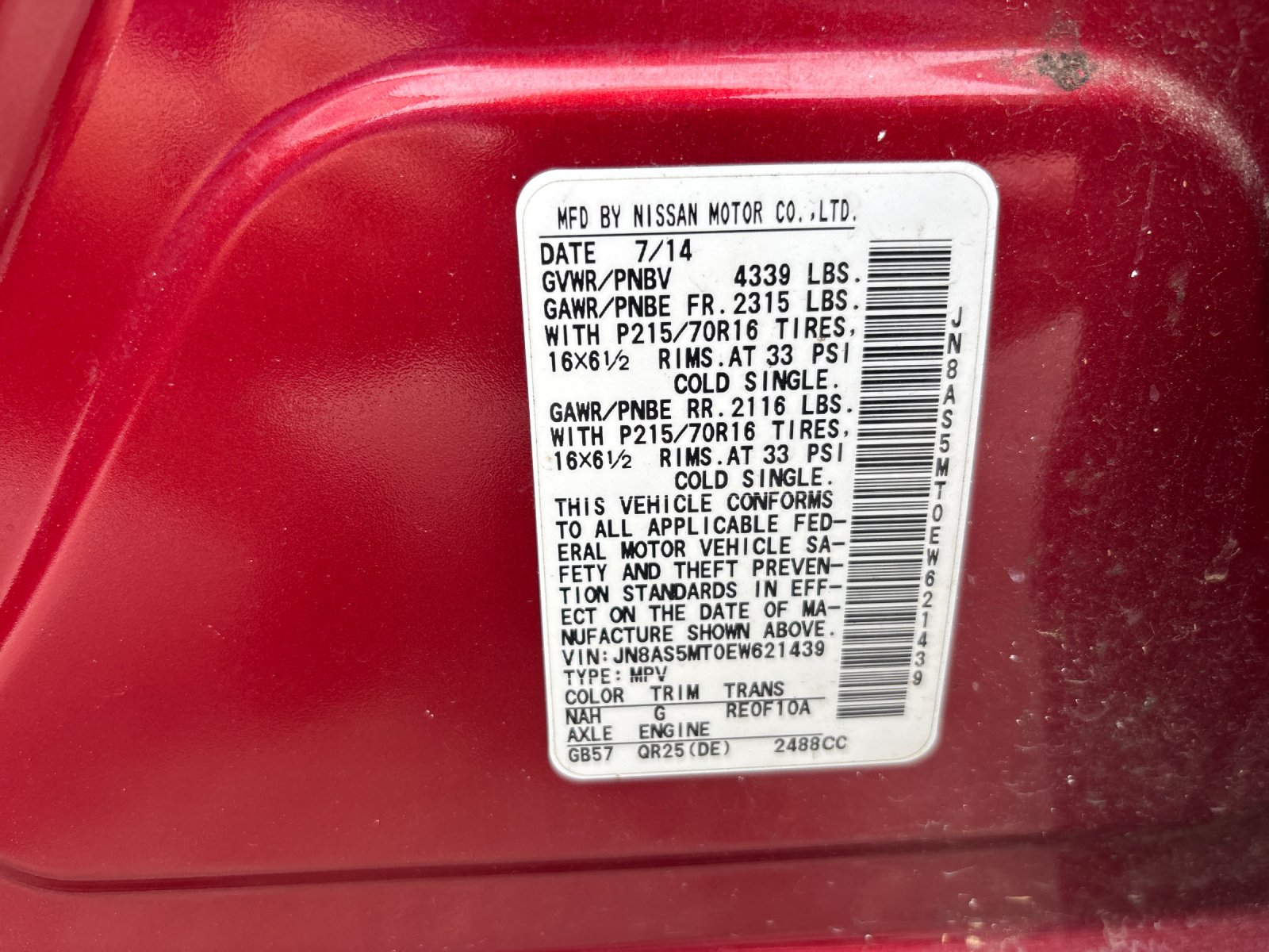 Used 2014 Cayenne Red Nissan S image 11