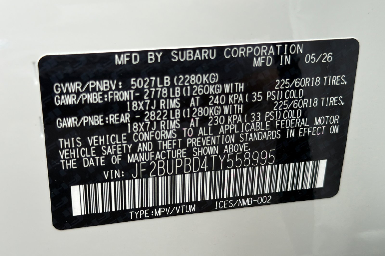 New 2026 CRYSTAL WHITE PEARL Subaru Premium image 27