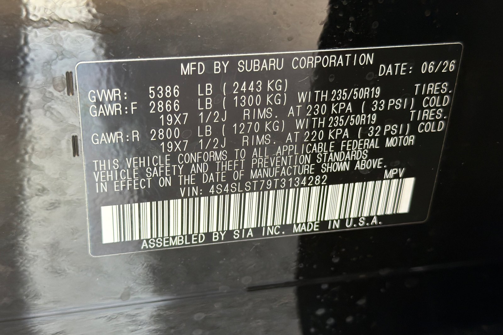 New 2026 CRYSTAL BLACK SILICA Subaru Touring Hybrid image 27
