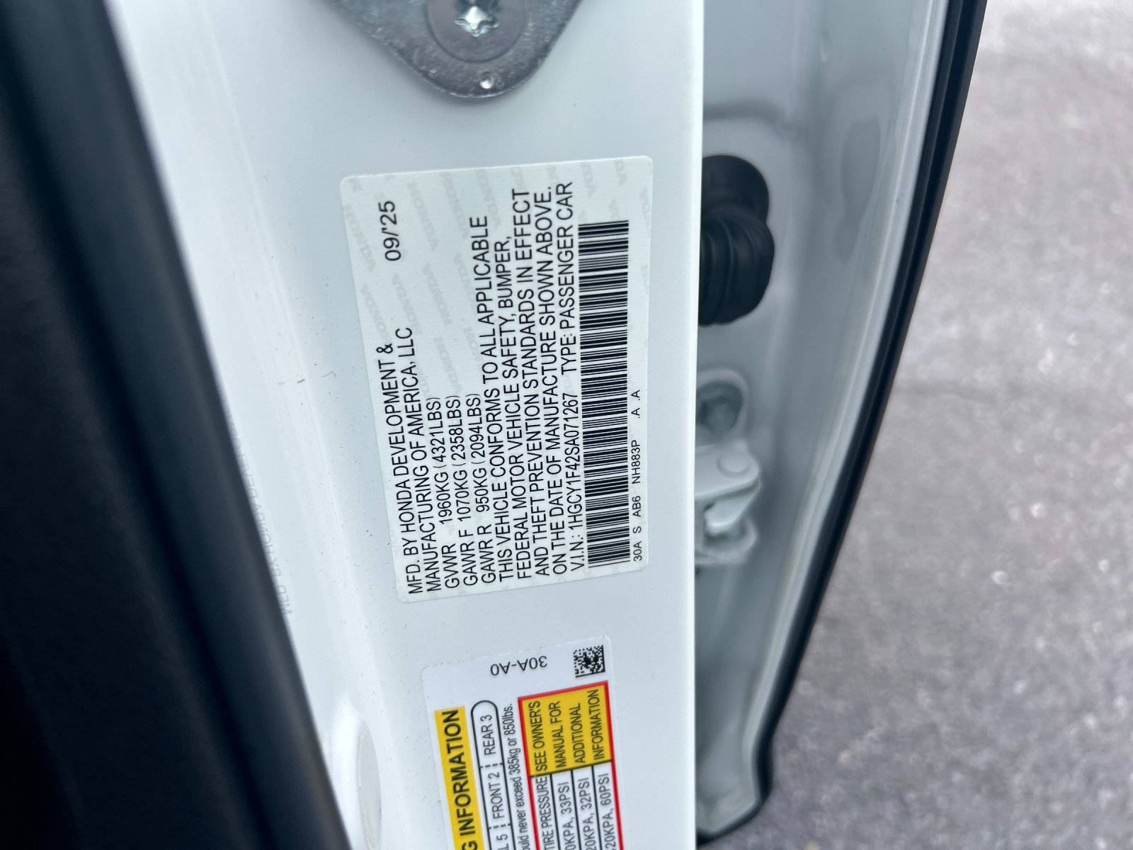 New 2025 Platinum White Pearl Honda 1.5T SE image 33