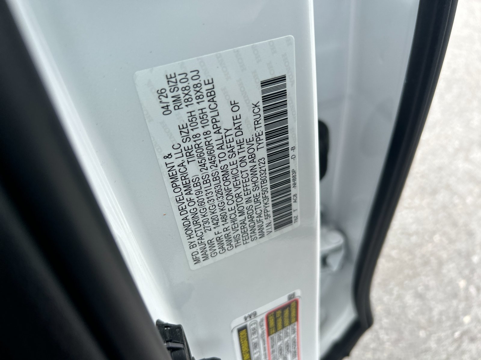 New 2026 Platinum White Pearl Honda RTL image 35