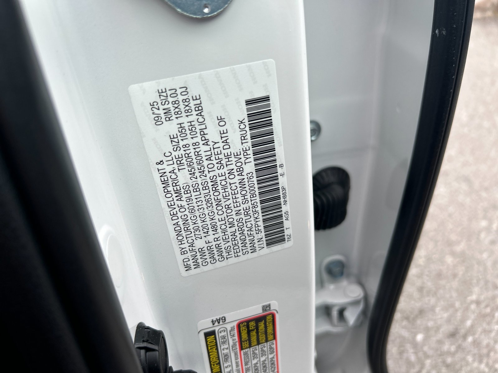 New 2026 Platinum White Pearl Honda Black Edition image 35