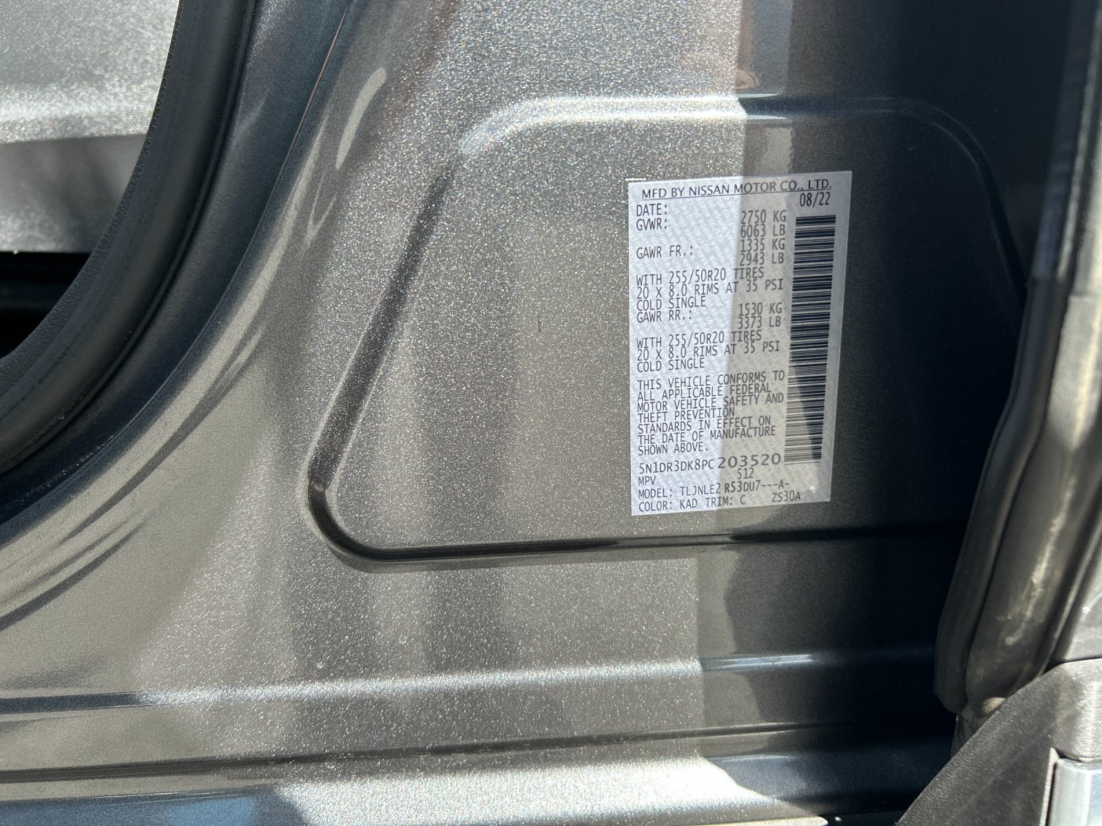Used 2023 Gun Metallic Nissan Platinum image 38