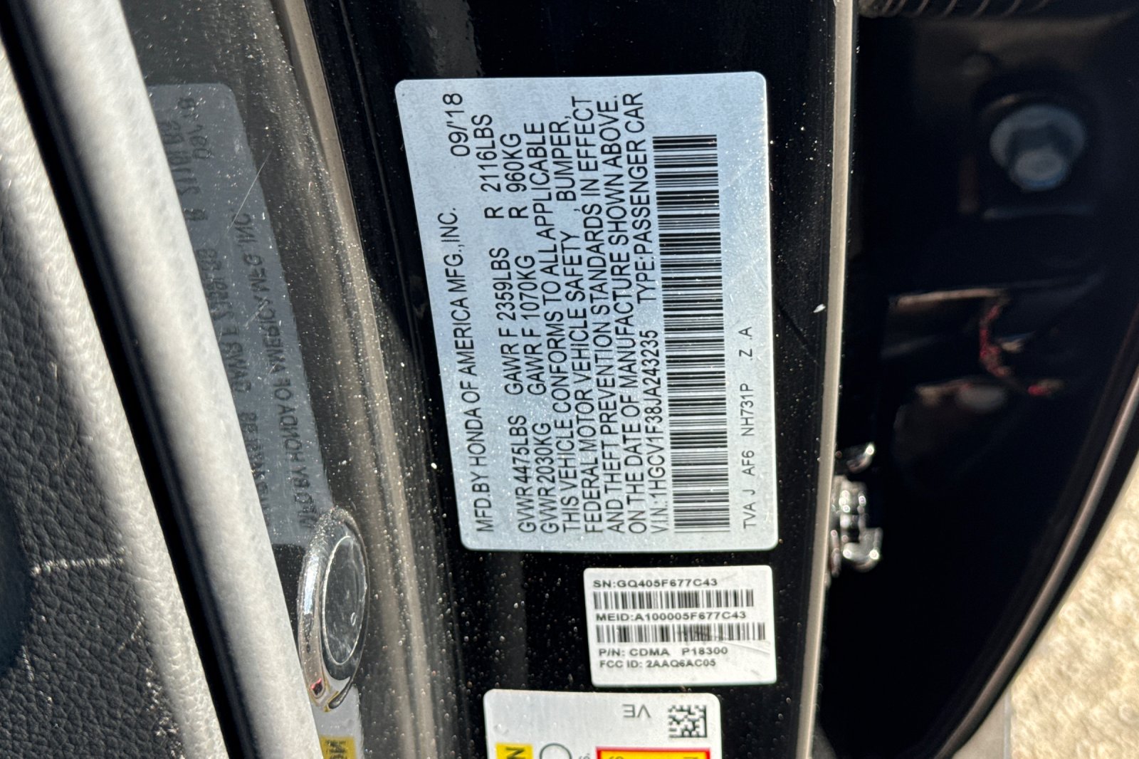 Certified Used 2018 Crystal Black Pearl Honda Sport image 27