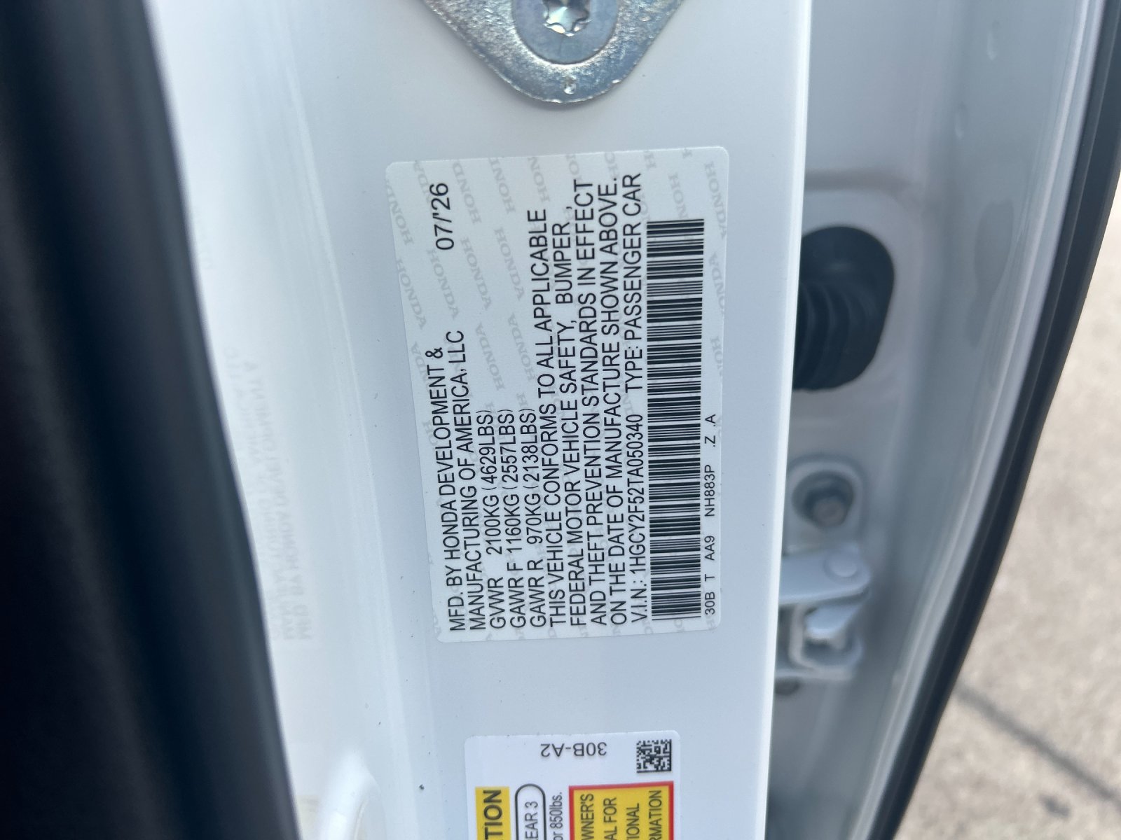 New 2026 Platinum White Pearl Honda Sport Hybrid image 34