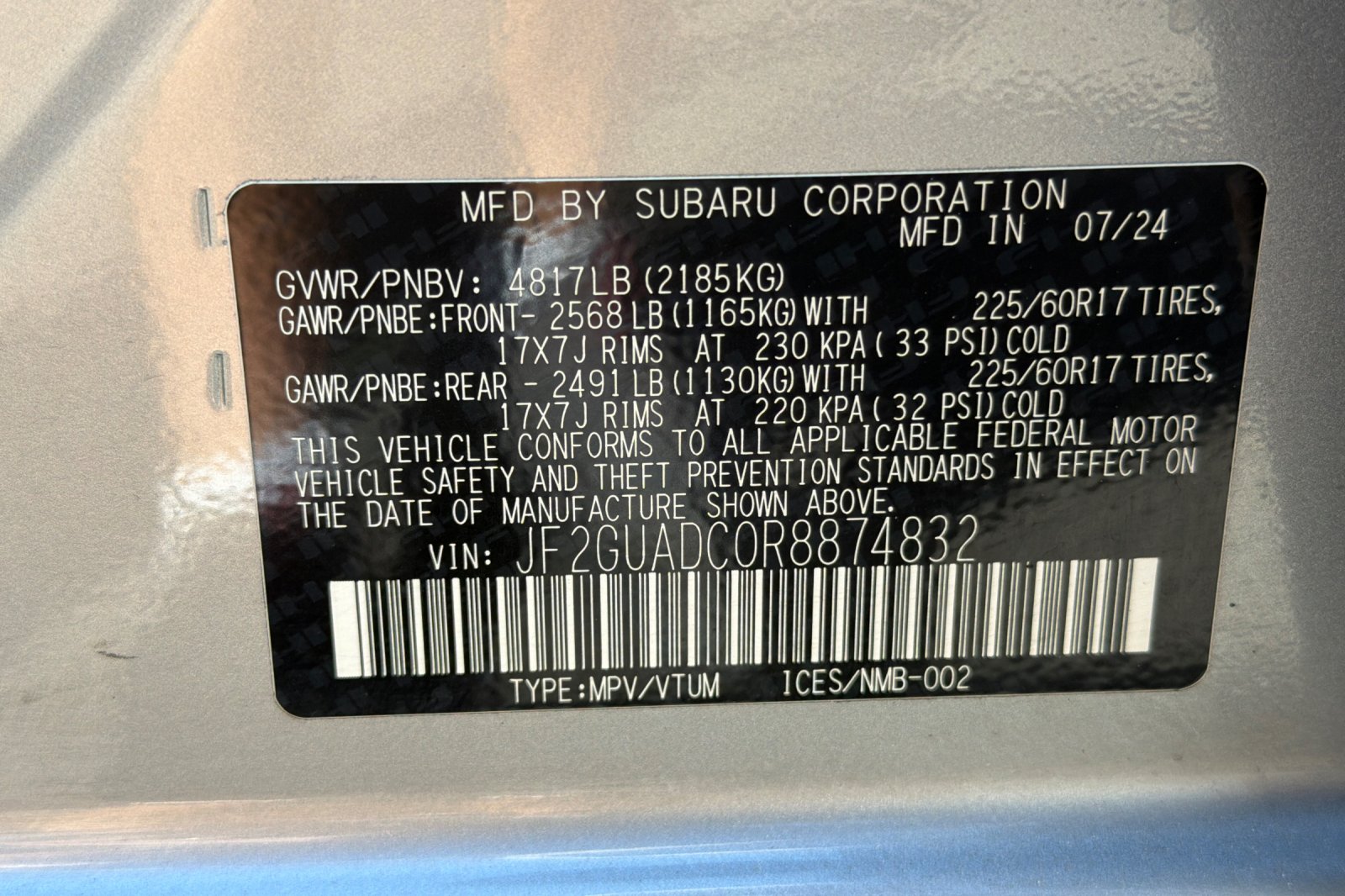 Used 2024 Silver Subaru Premium image 24